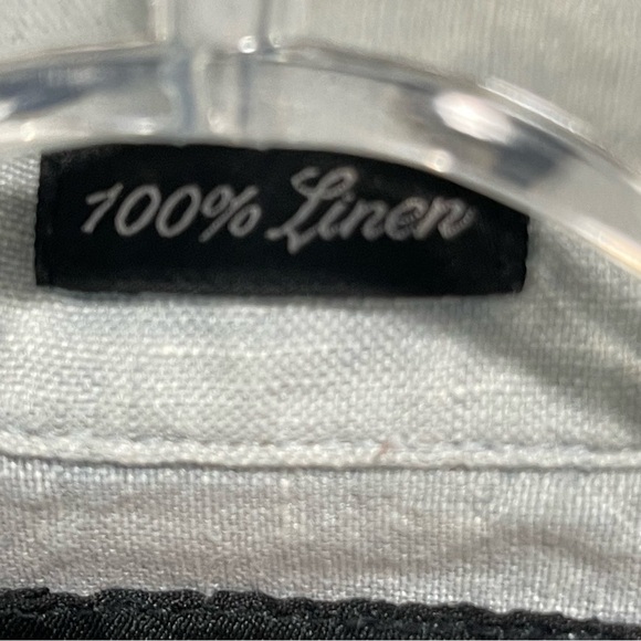 Claiborne 100% Linen Casual Button Down Shirt Light blue  size Large - Picture 8 of 9